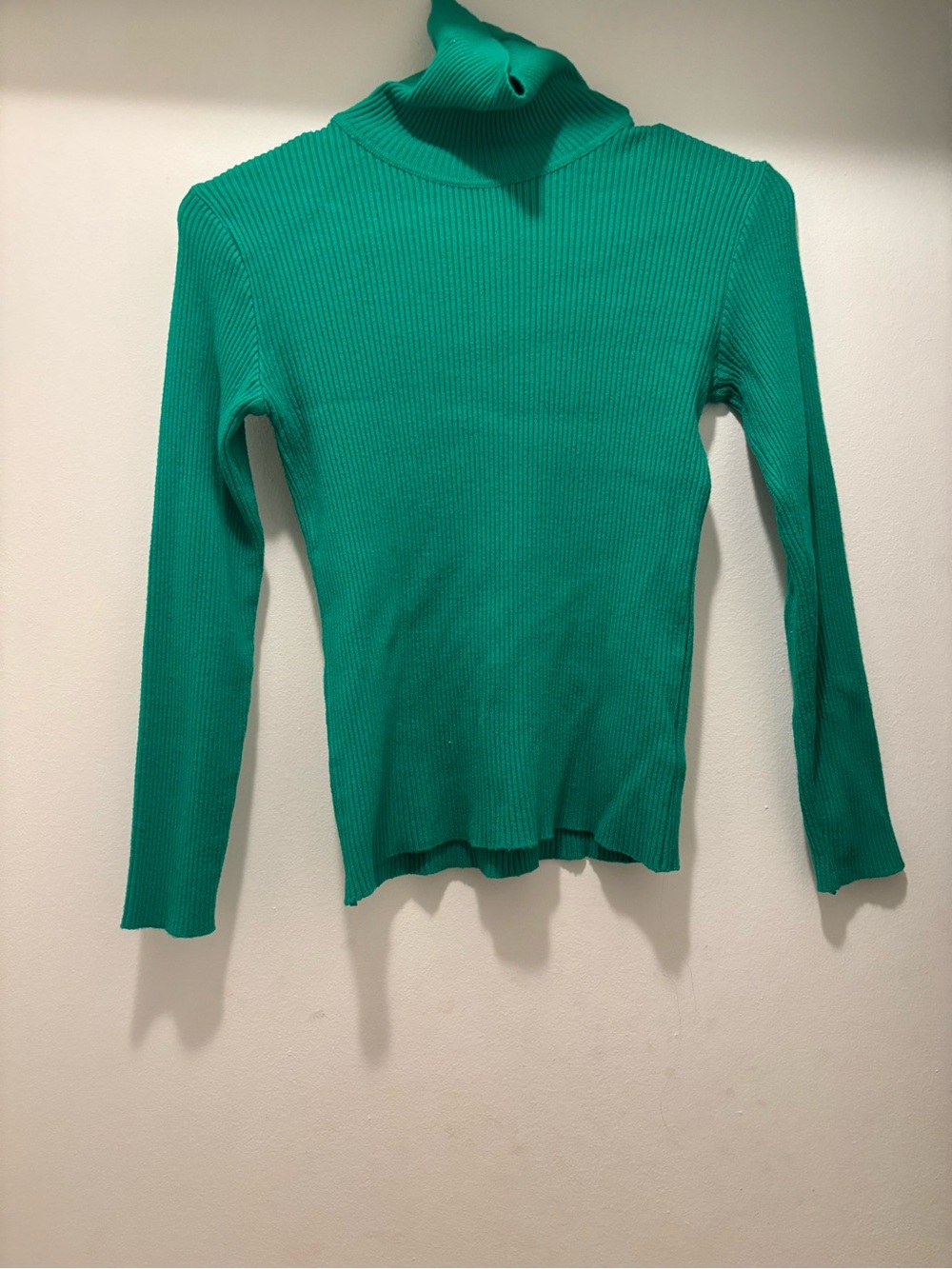 SHEIN Green Ribbed Turtleneck Sweater